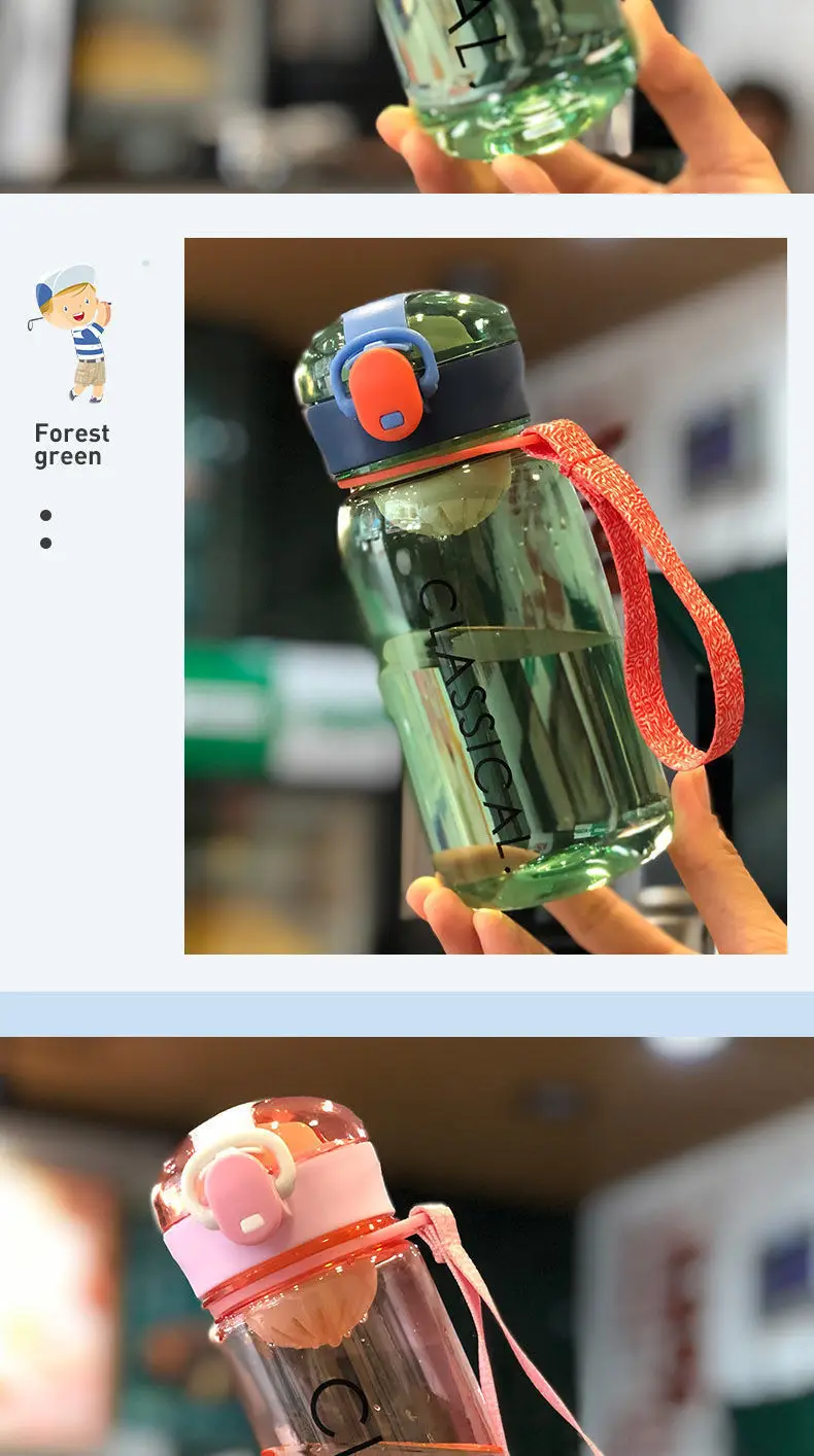 Pink Classic Cup 400ML Portable Student Cup — feature 14