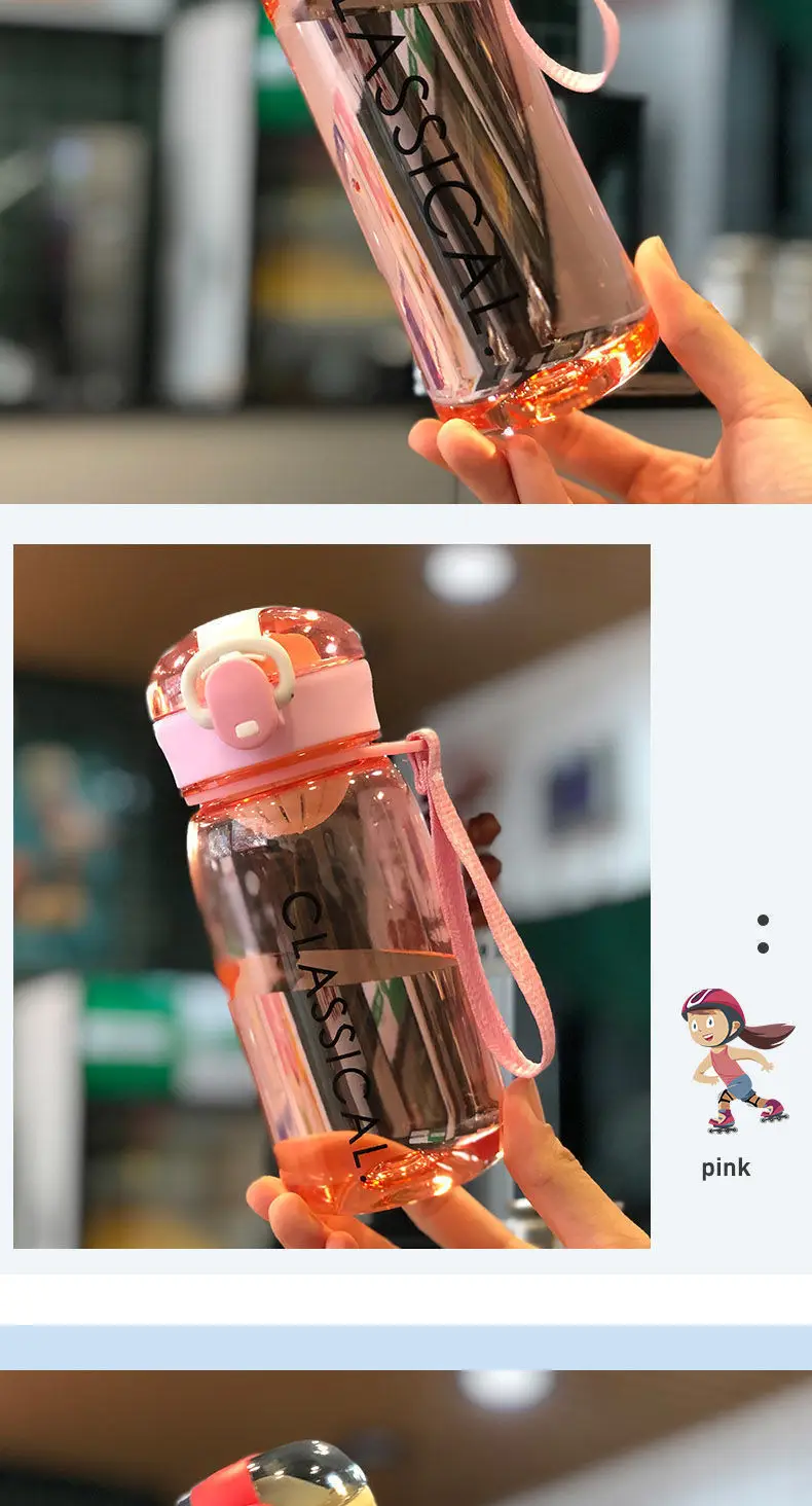 Pink Classic Cup 400ML Portable Student Cup — feature 15