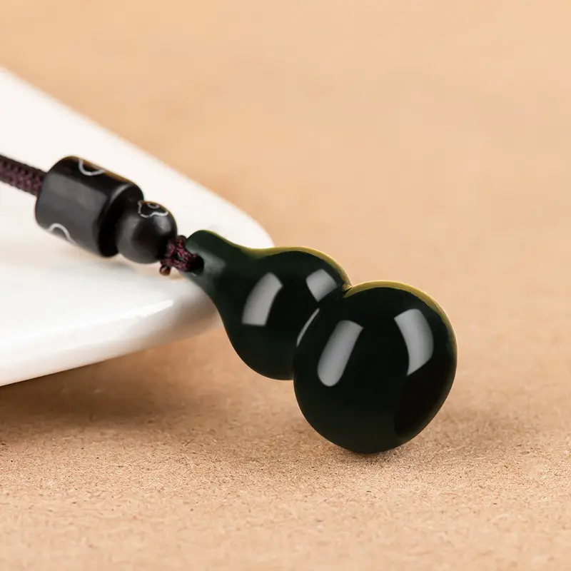 Natural Hetian Jade Gourd Pendant for Men Women