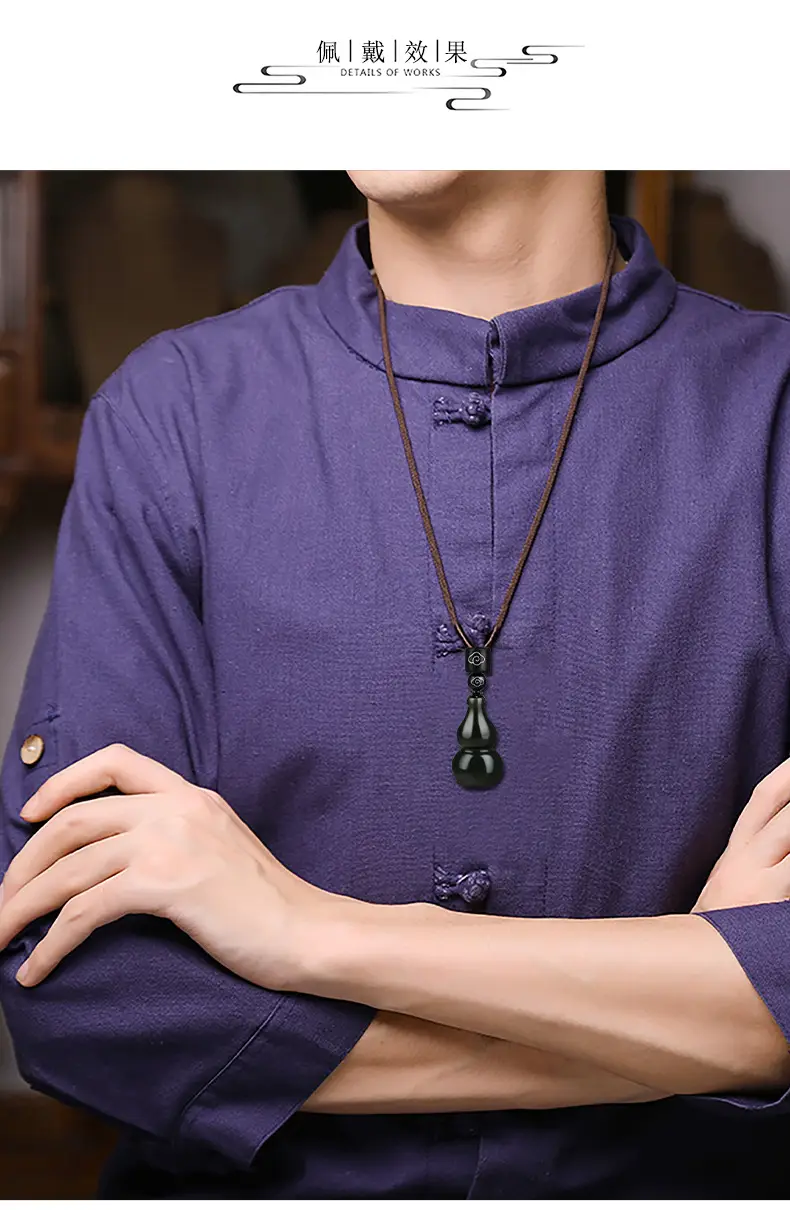 Natural Hetian Jade Gourd Pendant for Men Women — feature 9