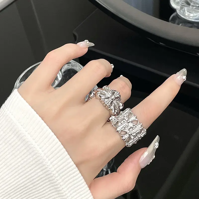 Silver Cross Design Ring for Women Fashion Jewelry - Image 6