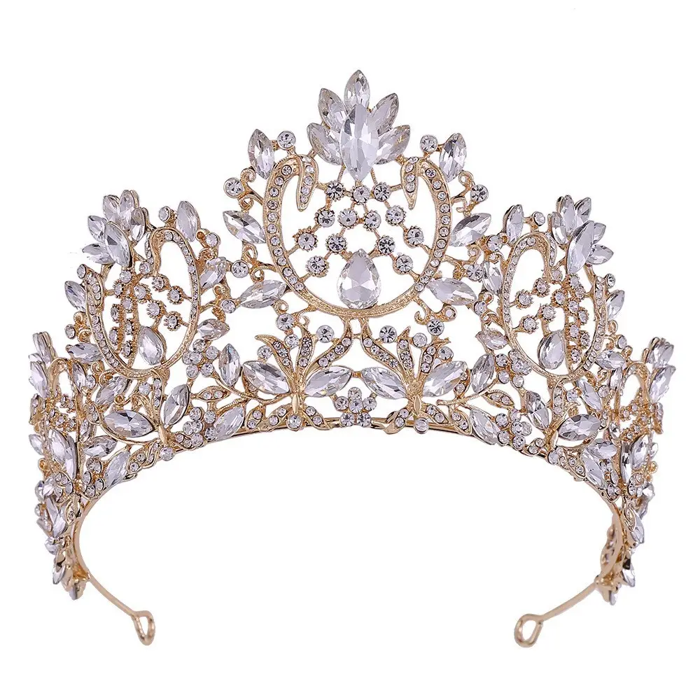 New European Style Bridal Crown with Blue Gemstones - Image 2
