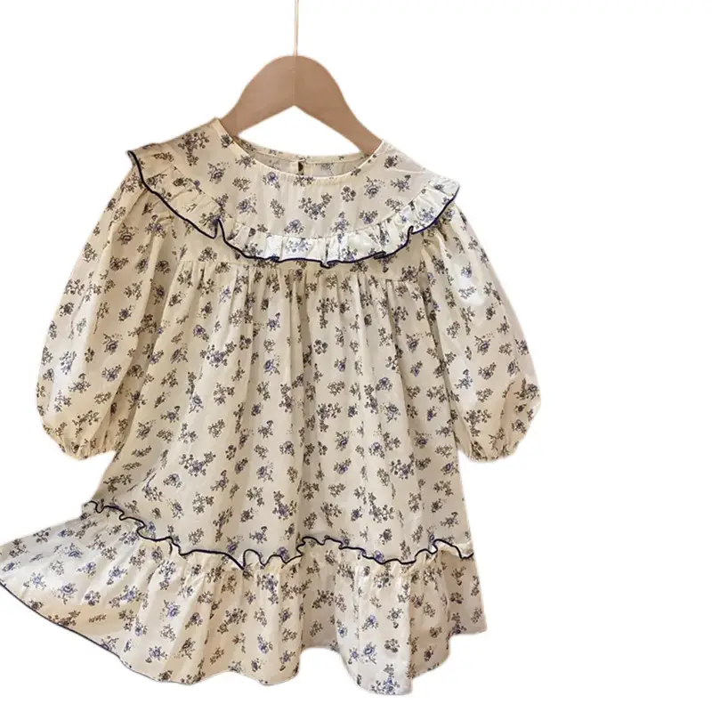 Girls Floral Long Sleeve Dress Korean Style 2024 Spring Fall - Image 6