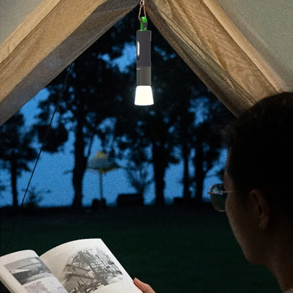 New Outdoor Laser Flashlight Multi-Functional Mountaineering Hook Camping Lampshade Side Light Strong Light - Image 7