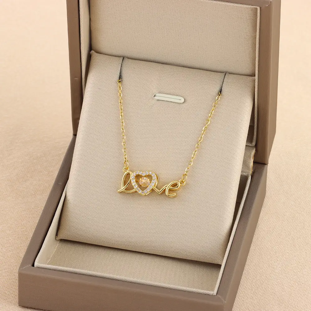 Gold Heart Clavicle Necklace for Women - Image 2
