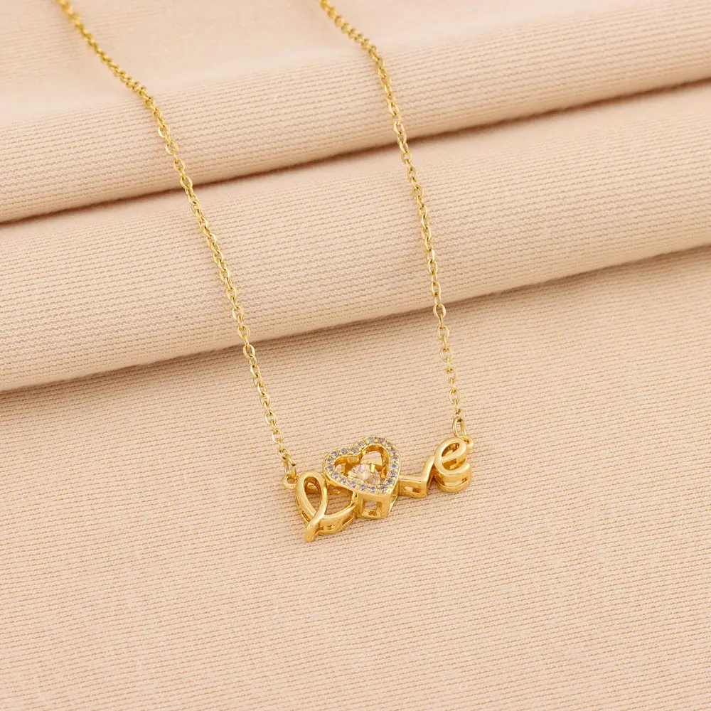 Gold Heart Clavicle Necklace for Women - Image 3