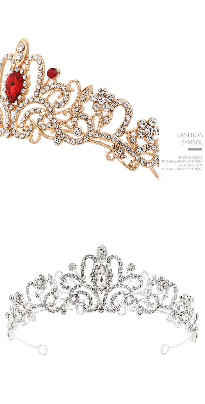 Golden Crystal Crown for Bride & Child 15.3cm — feature 11