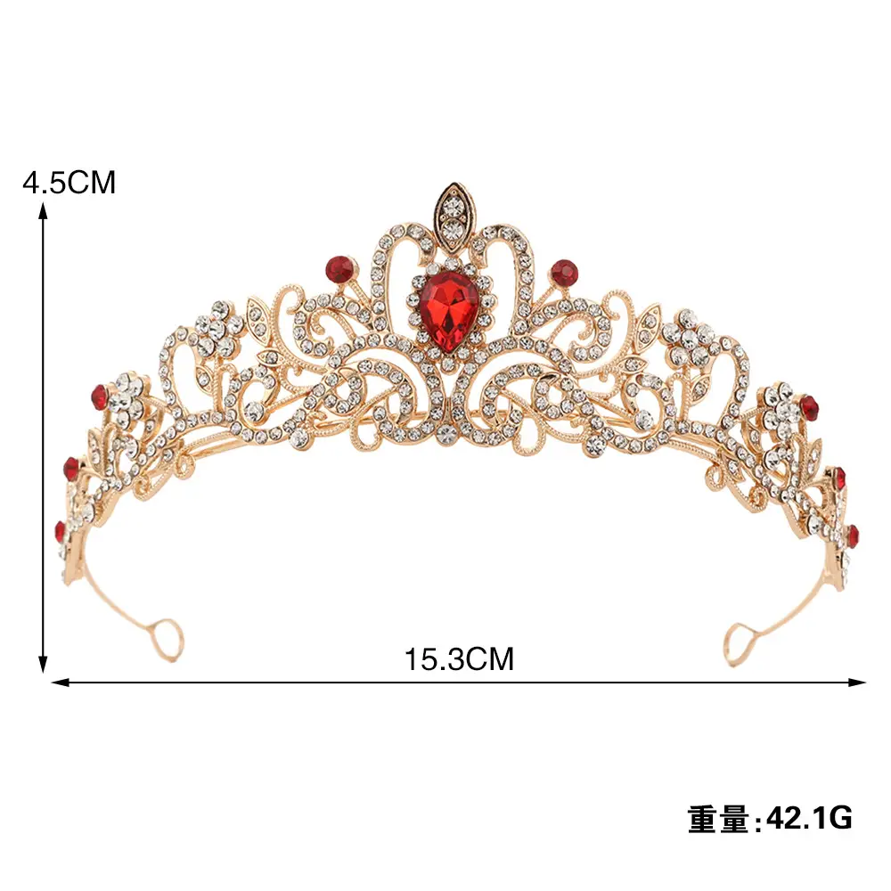 Golden Crystal Crown for Bride & Child 15.3cm - Image 7