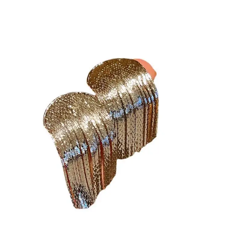 European American Retro Cold Arc Tassel Earrings High Sterling Silver - Image 6