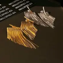 European American Retro Cold Arc Tassel Earrings High Sterling Silver — feature 5