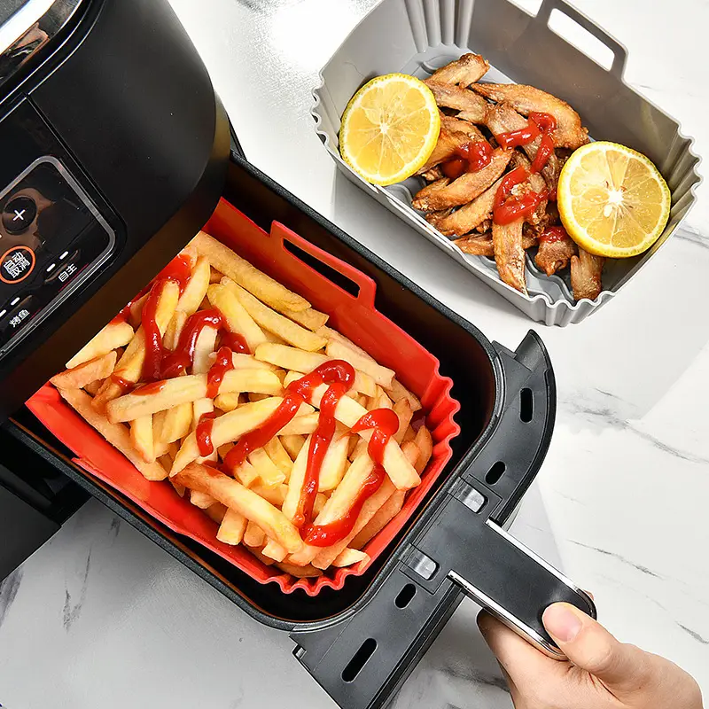 Rectangular Silicone Air Fryer Pan for Chicken