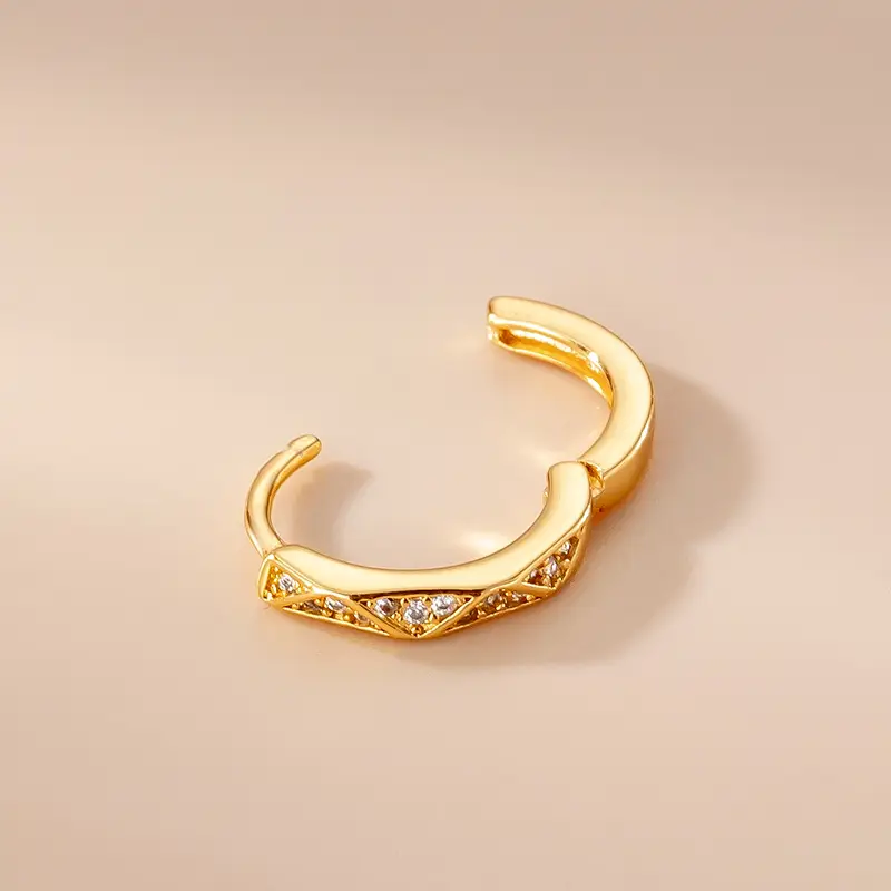 Flower Leaf Cross Zircon Earrings Gold Silver - Image 3