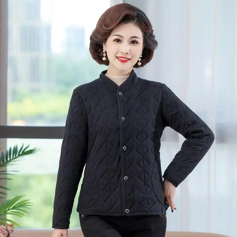 Black Quilted Coat for Women Winter Warm Outerwear - Image 2
