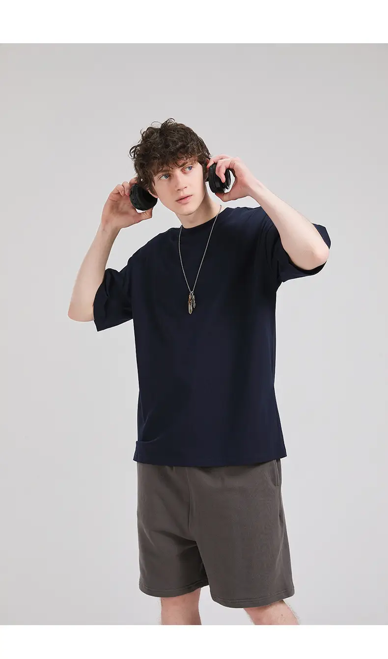 Men Pure Cotton Short Sleeve T-Shirt Solid Beige — feature 27