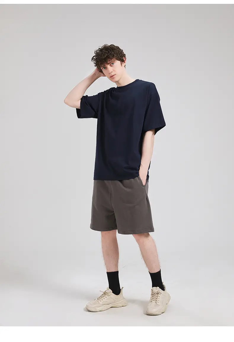 Men Pure Cotton Short Sleeve T-Shirt Solid Beige — feature 29
