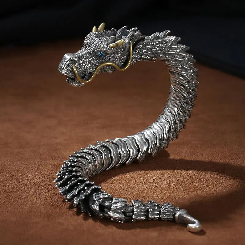 Thai Silver Dragon Bracelet High Jewelry Wholesale - Image 2