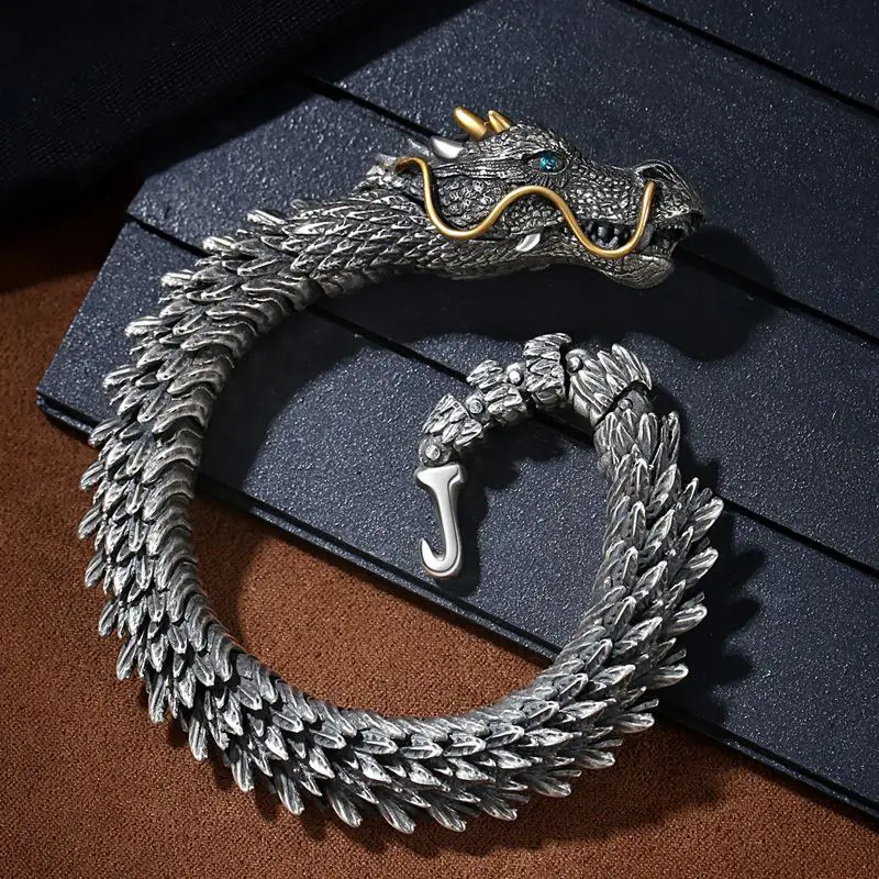 Thai Silver Dragon Bracelet High Jewelry Wholesale - Image 4