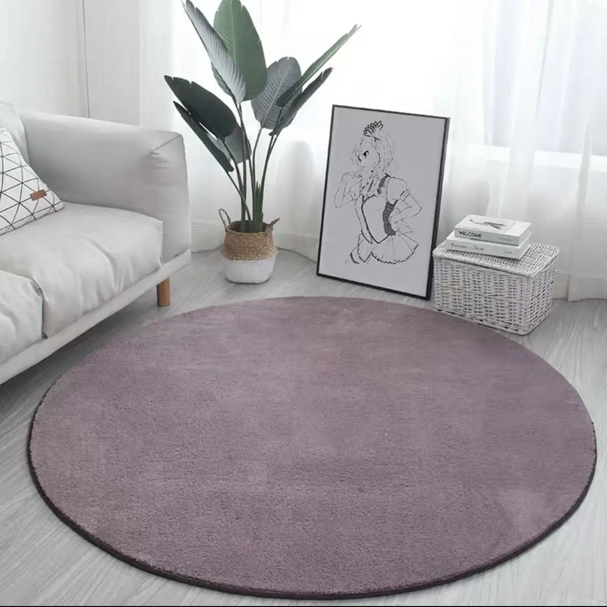 Nordic Round Plush Carpet for Living Room