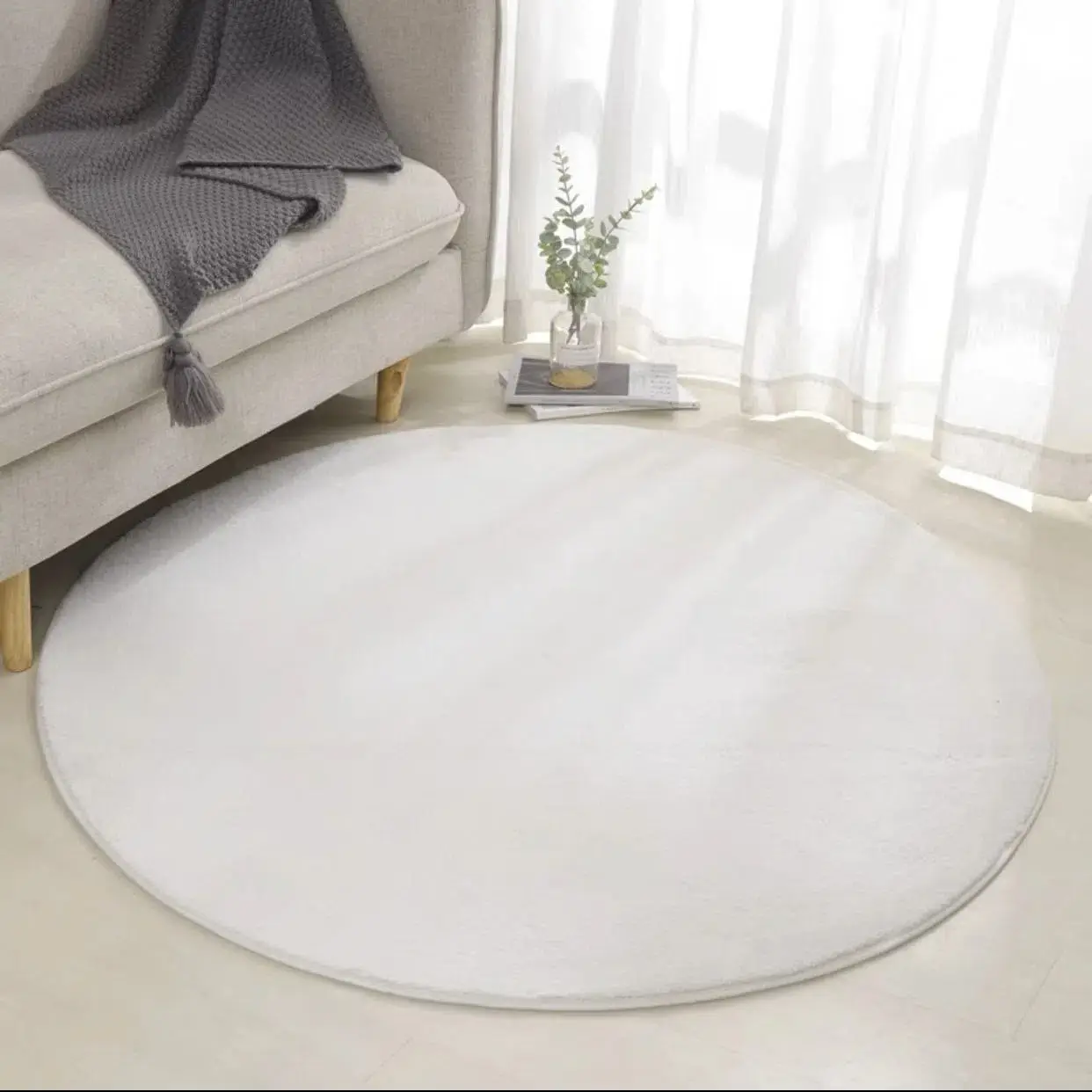 Nordic Round Plush Carpet for Living Room