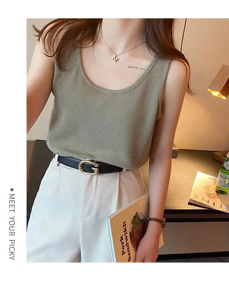 Women White Cotton One-Line Collar Top Summer Wear — feature 24