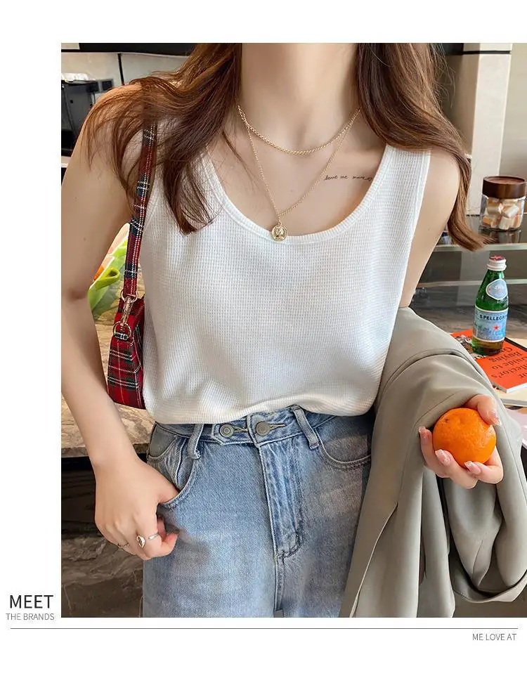 Women White Cotton One-Line Collar Top Summer Wear — feature 28