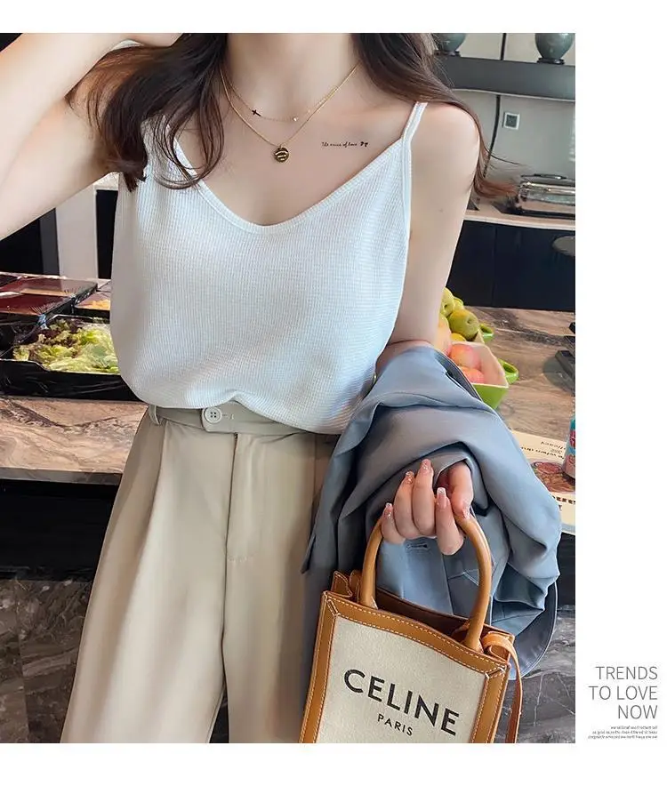Women White Cotton One-Line Collar Top Summer Wear — feature 41