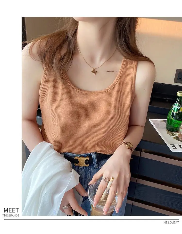 Women White Cotton One-Line Collar Top Summer Wear — feature 50