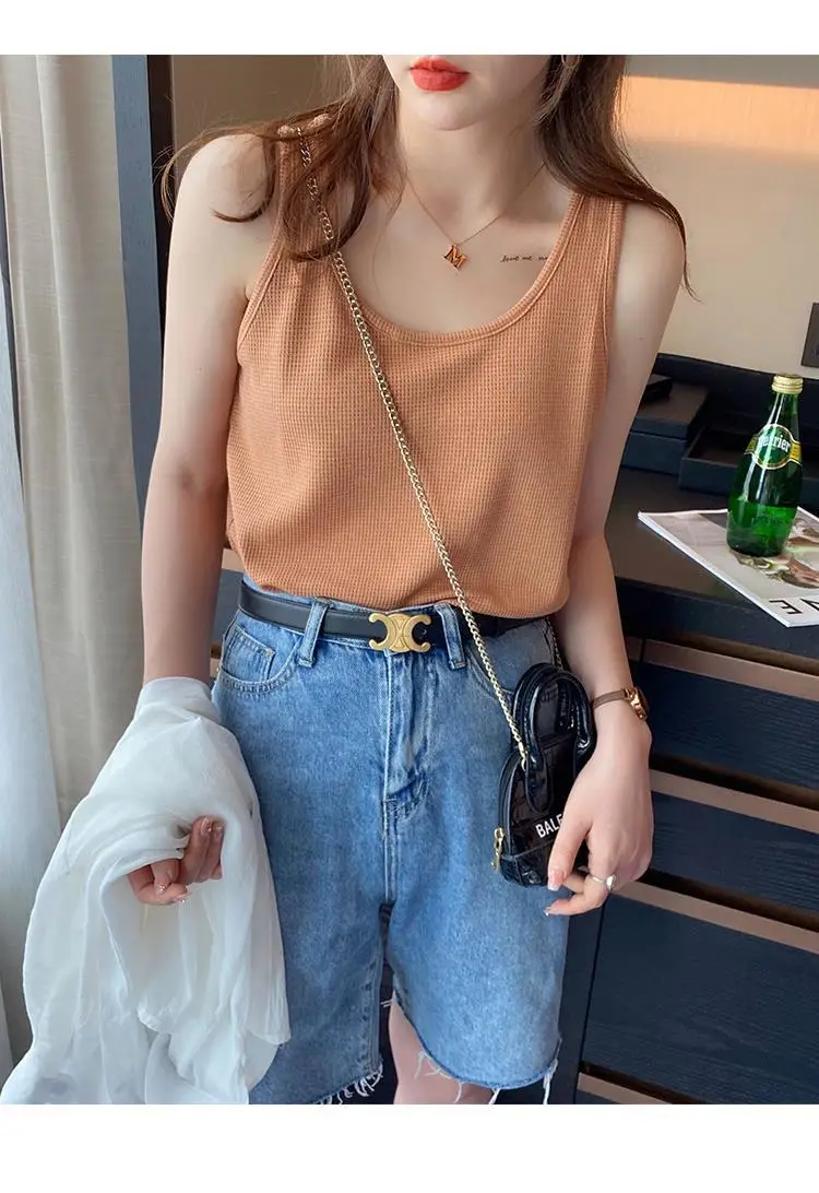 Women White Cotton One-Line Collar Top Summer Wear — feature 51