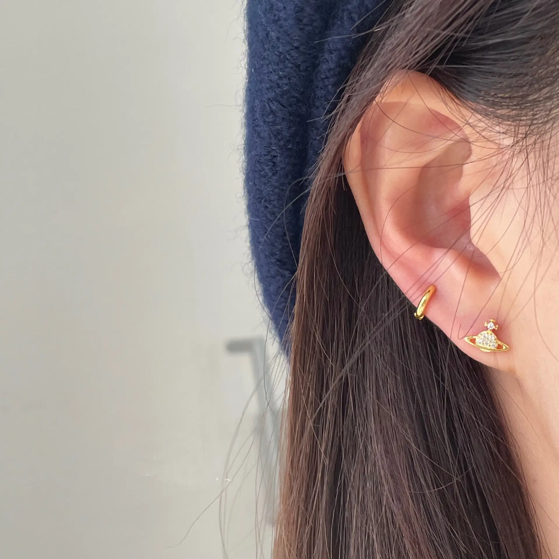 925 Silver Planet Gold Earrings for Everyday Wear - Image 5