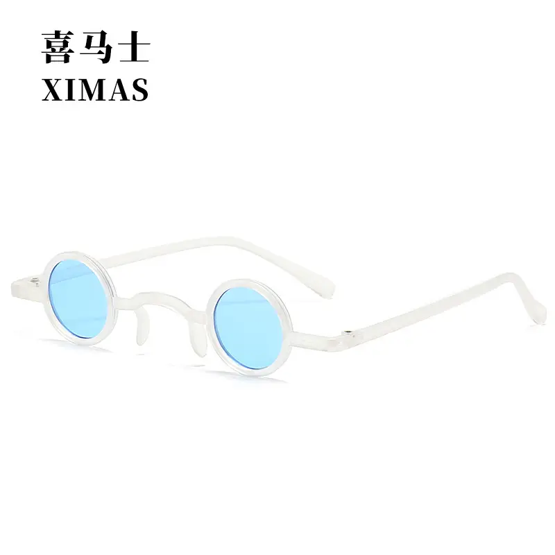 Retro Steampunk Sunglasses Blue Round Frame Small - Image 7