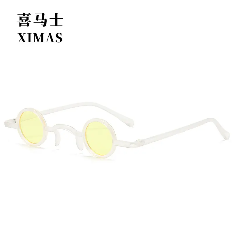 Retro Steampunk Sunglasses Blue Round Frame Small - Image 2