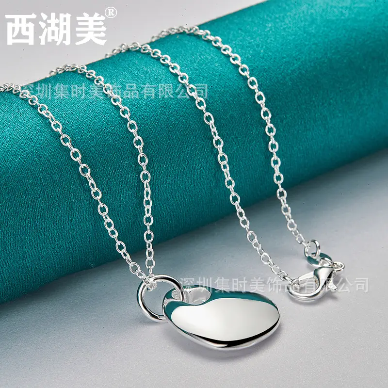 Silver Heart Pendant Necklace for Women - Image 4