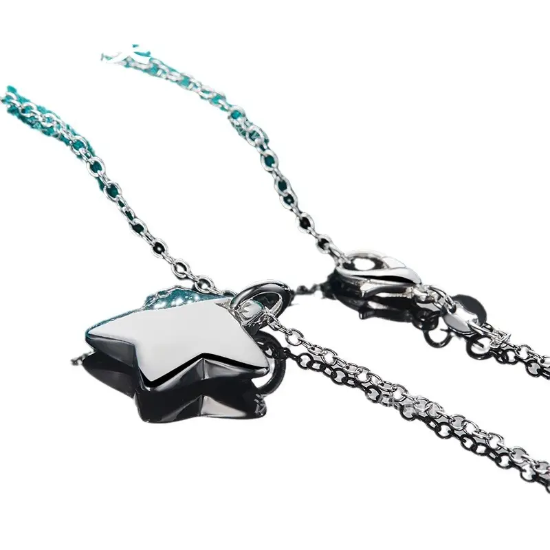 Women's Star Pendant Necklace with Silver Chain
