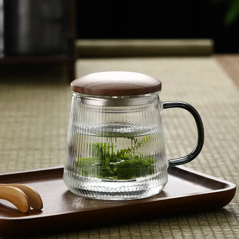 Heat Resistant Glass Tea Cup with Lid for Home Office - Image 8