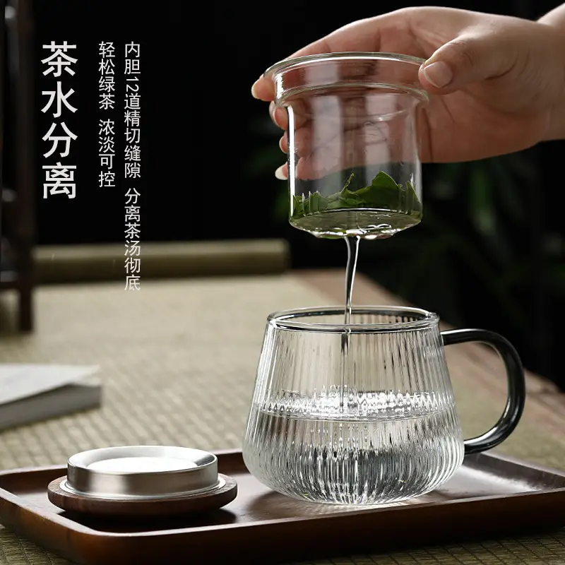 Heat Resistant Glass Tea Cup with Lid for Home Office - Image 10