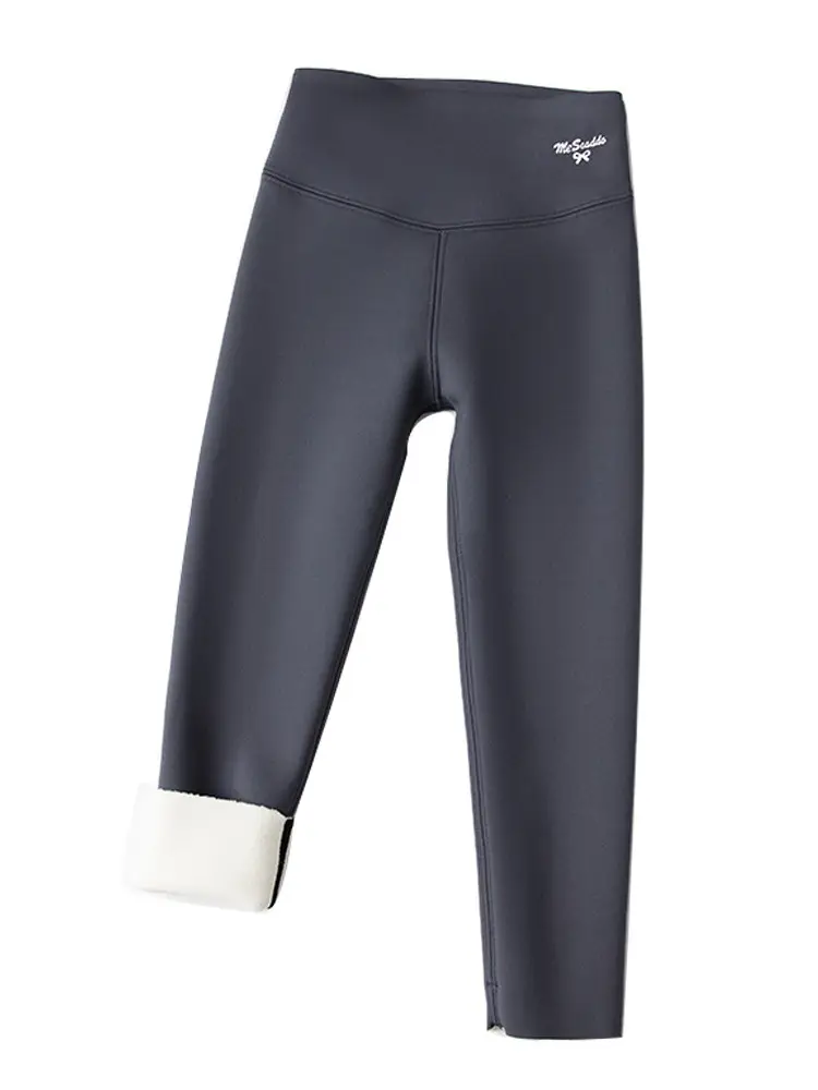Girls Fleece Lined Leggings Black Warm Pants - Image 9