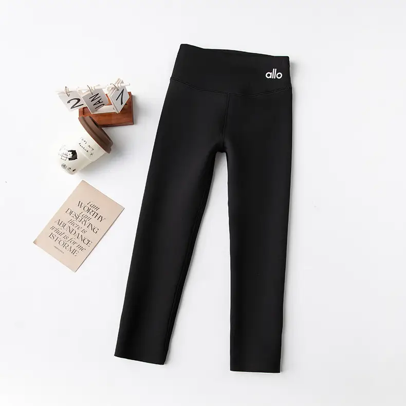Girls Fleece Lined Leggings Black Warm Pants - Image 3