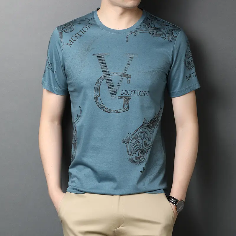 Men Printed V Motion Black T-Shirt 2021 - Image 6