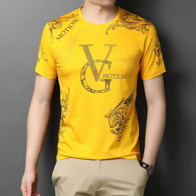 Men Printed V Motion Black T-Shirt 2021 - Image 3