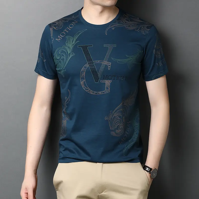 Men Printed V Motion Black T-Shirt 2021 - Image 4