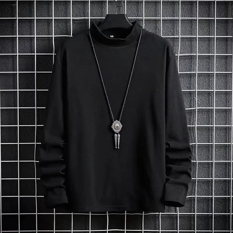 Men's Fleece Lined Half-Collar Sweatshirt Brown Long Sleeve - Image 2