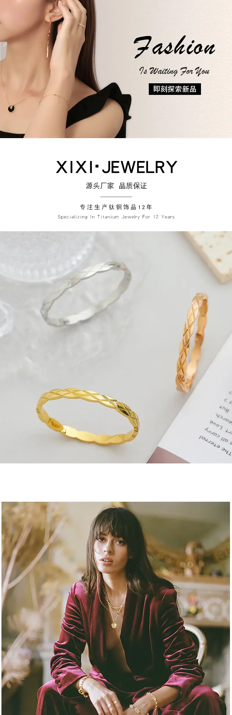 Gold Rhombus Diamond Women's Bracelet — feature 2