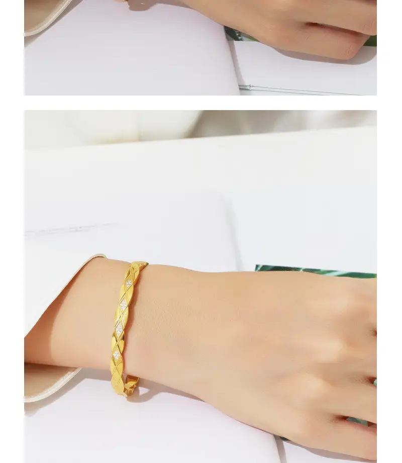 Gold Rhombus Diamond Women's Bracelet — feature 7