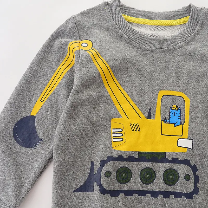 Gray Wool Crewneck Turtleneck Sweater for Boys Autumn Wear - Image 4