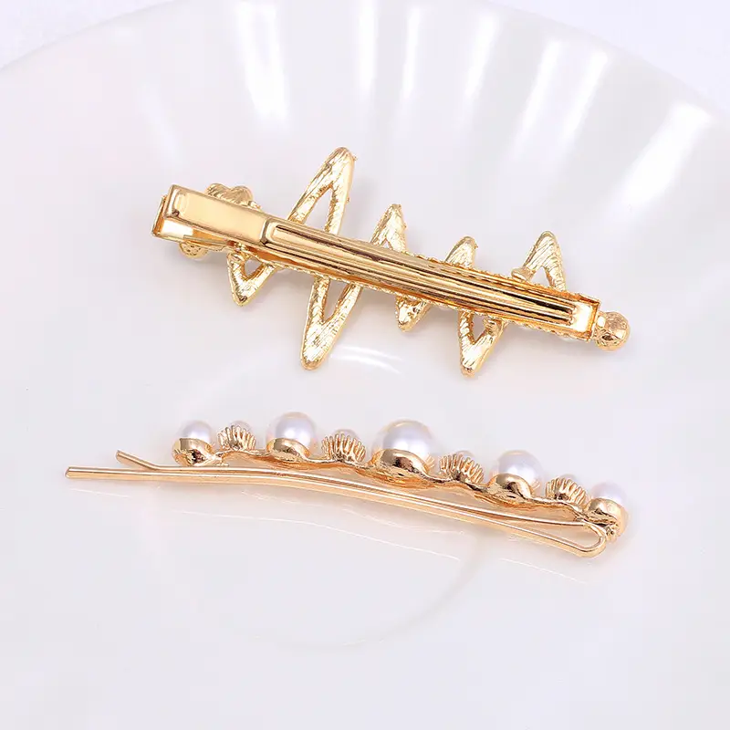 Women's Pearl Moon Clip Hairpin Set