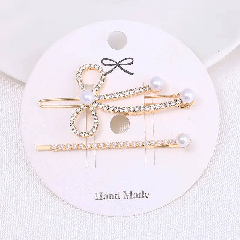 Women's Pearl Moon Clip Hairpin Set