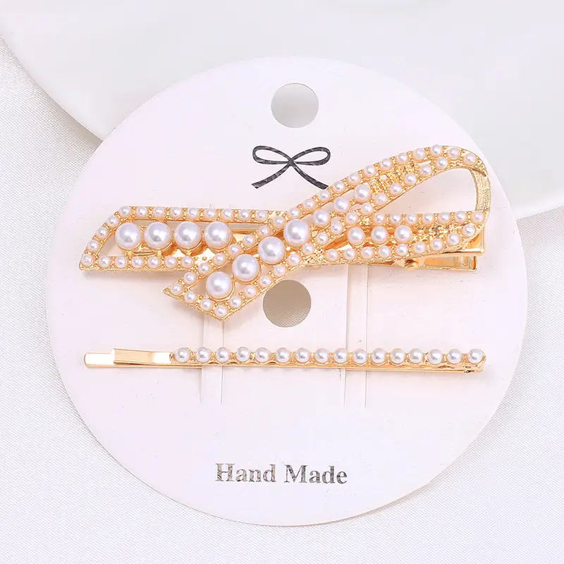 Women's Pearl Moon Clip Hairpin Set
