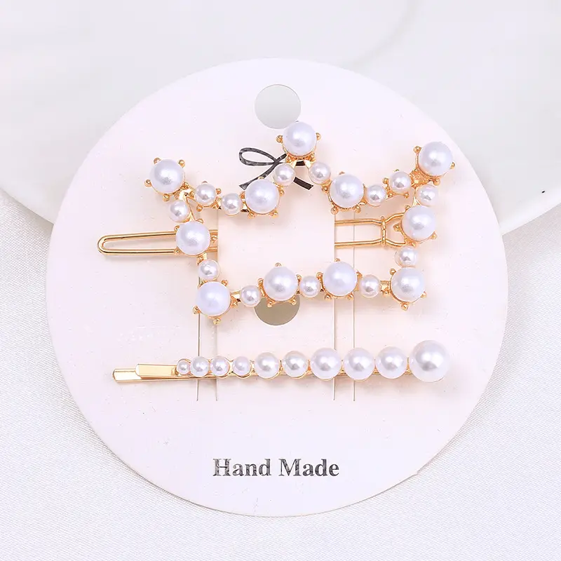 Women's Pearl Moon Clip Hairpin Set