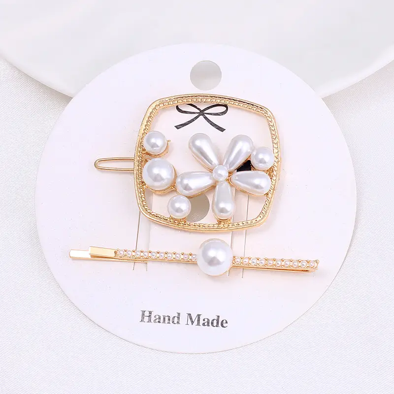Women's Pearl Moon Clip Hairpin Set