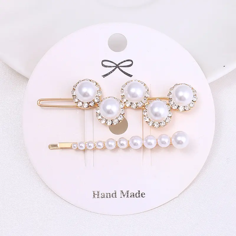 Women's Pearl Moon Clip Hairpin Set